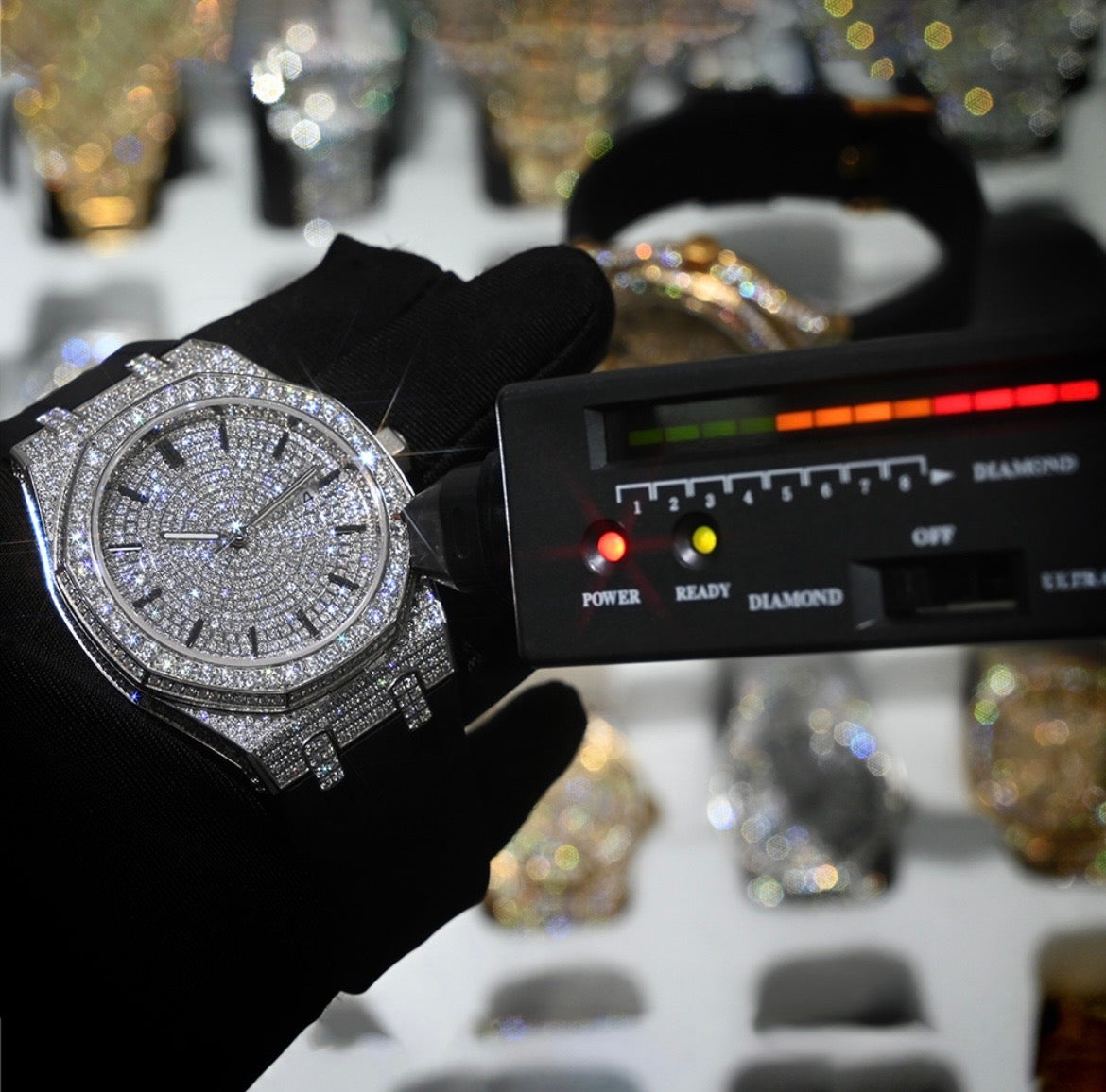 Royal Majestic Baton 42mm – Moissanite Horloge