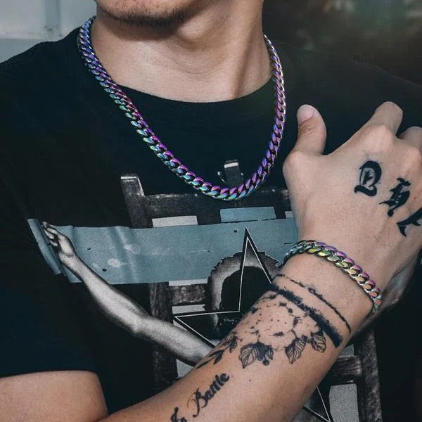 Bracelet Cubain Néo Chrome 10mm