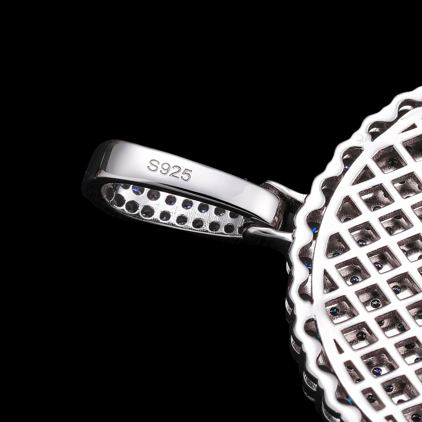 Pendentif Médaillon Argent Moissanite Diamant