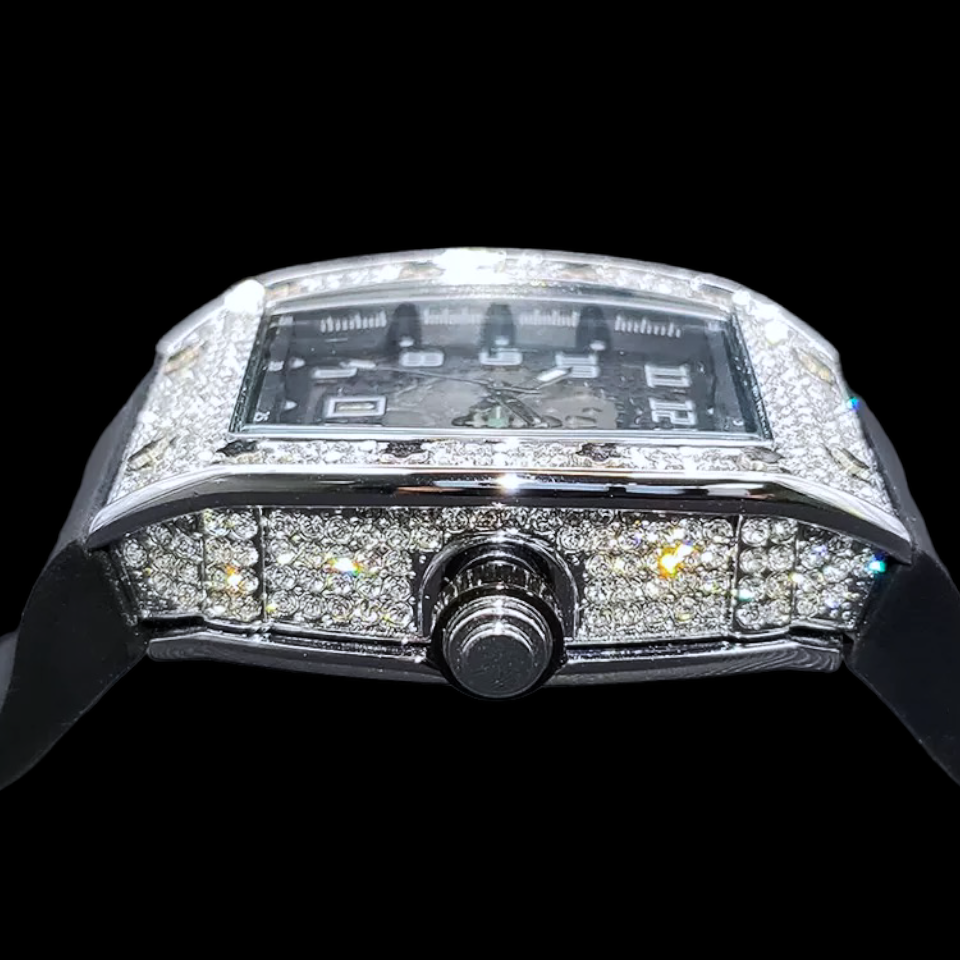 Millionaire 42mm – Iced Rubber Strap Watch