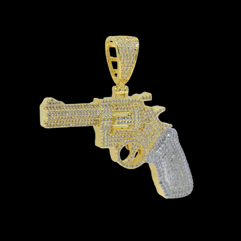 Pendentif revolver glacé haut de gamme