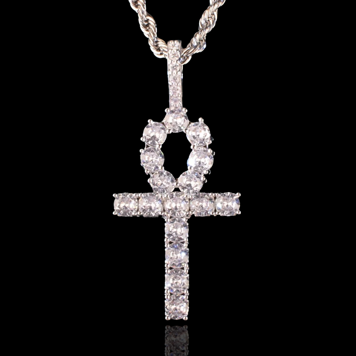 Diamanten Ankh Kruis Hanger
