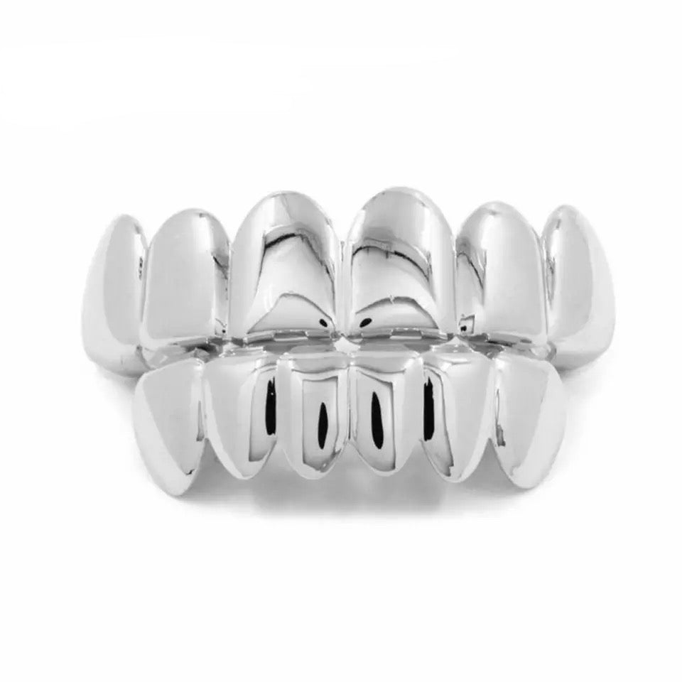 Ensemble Grillz Plaqué Or Blanc