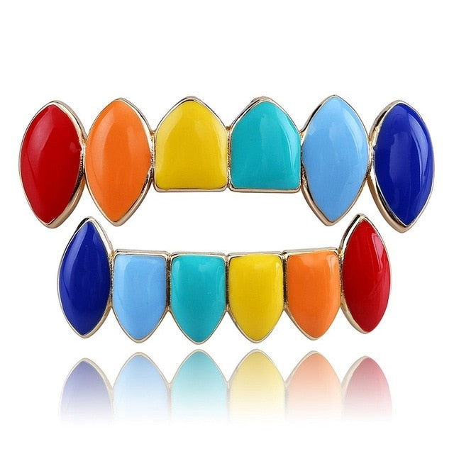 Tekashi69 Regenboogkleuren Grillz Set - ICED OUT