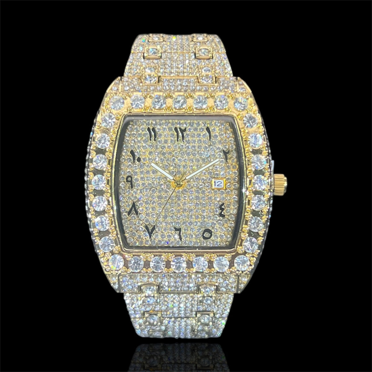 Millionaire 44mm – Fully Iced Goud Verguld Horloge