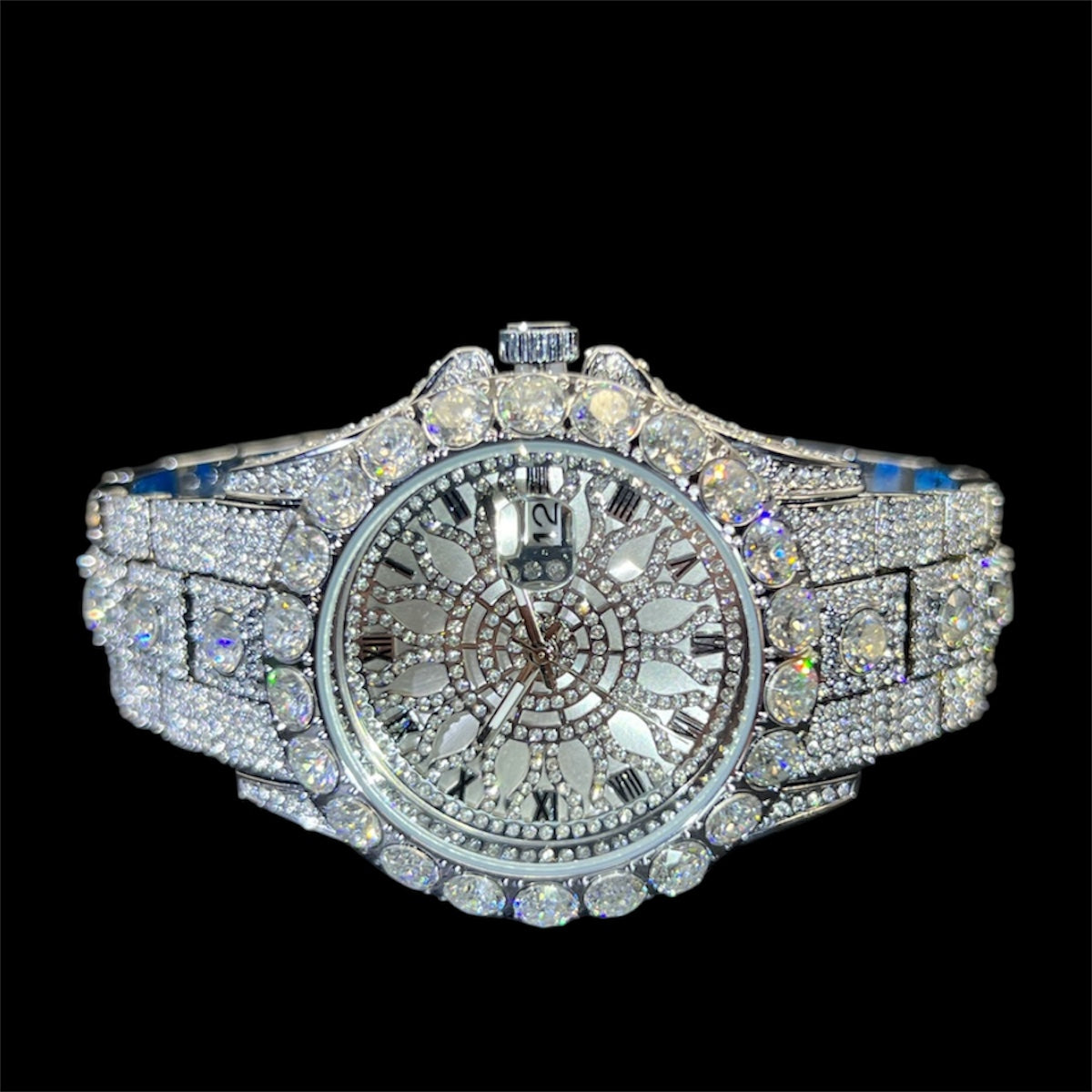 Sunburst Date 45mm – Fully Iced Horloge