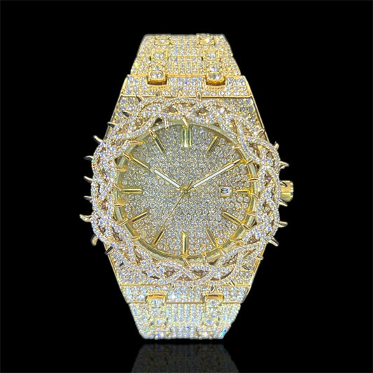 Royal Thorne 44mm – Fully Iced Goud Verguld Horloge