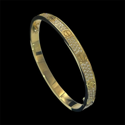 Gold Plated Iced Bangle Armband