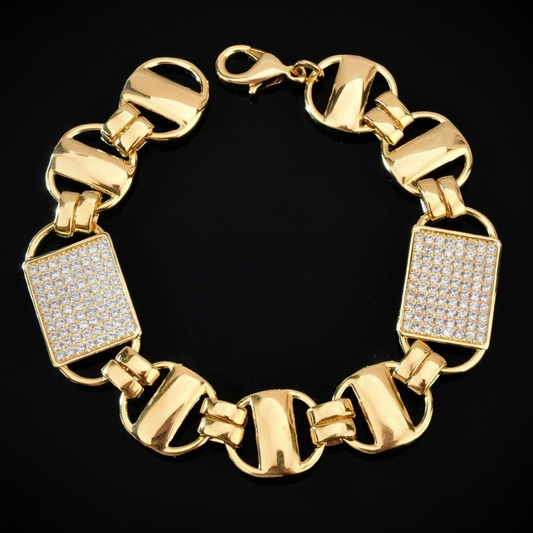 gouden diamanten iced out magnum koningsketting armband 14mm