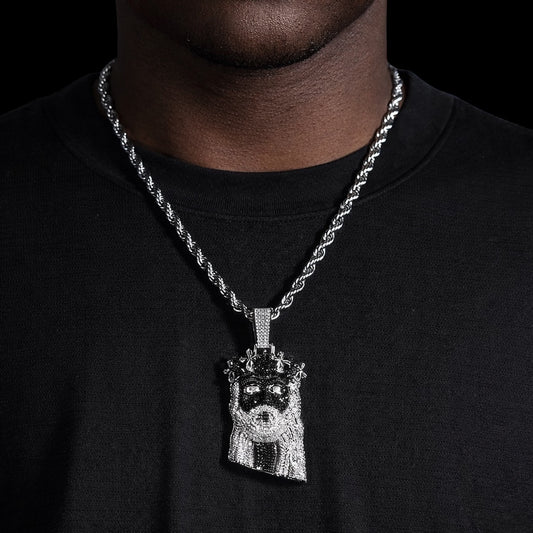 Black PVD Christ Pendant with Crown of Thorns