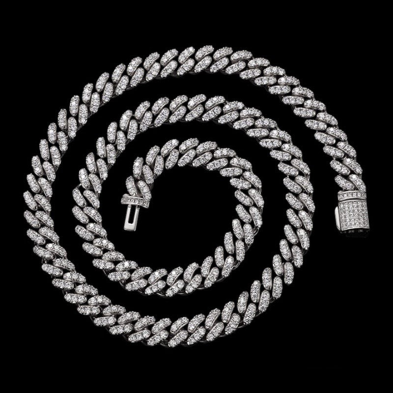 8mm Moissanite Diamanten Prong Cuban Ketting