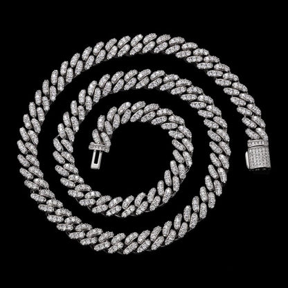 8mm Moissanite Diamanten Prong Cuban Ketting