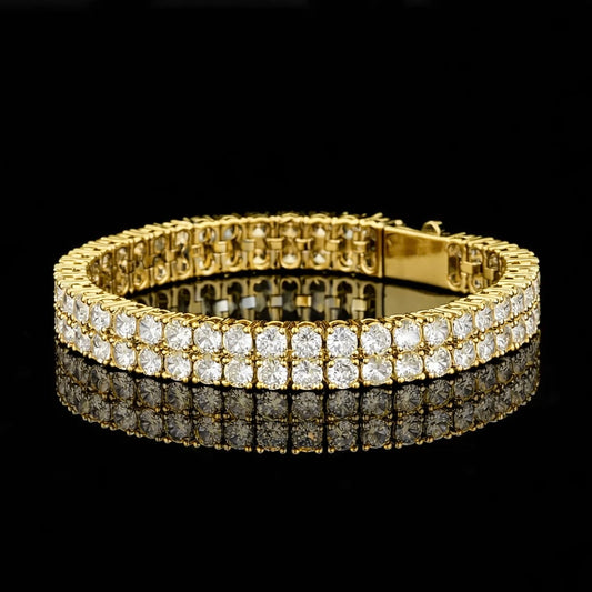 Gold Plated Double Row Tennis Bracelet