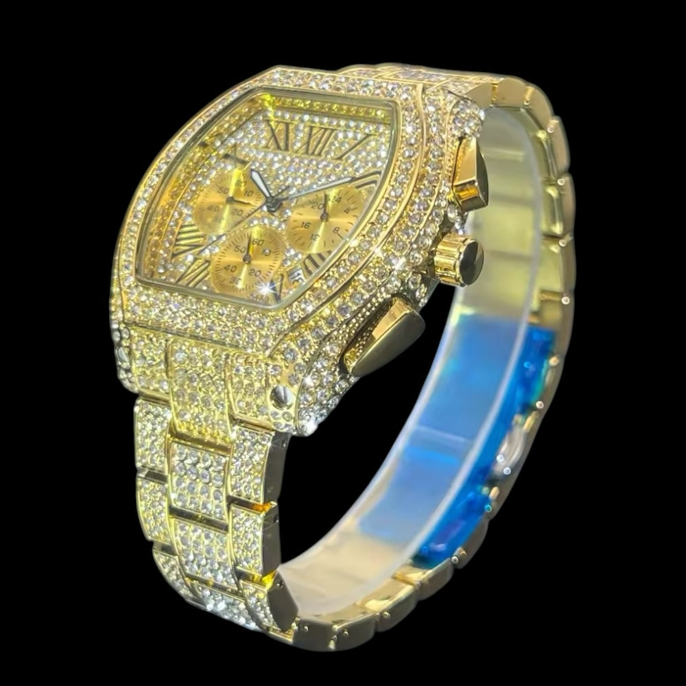 Roadster 44mm – Fully Iced Gold-Plated Watch