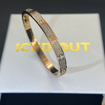 Rose Gold Plated Iced Bangle Armband