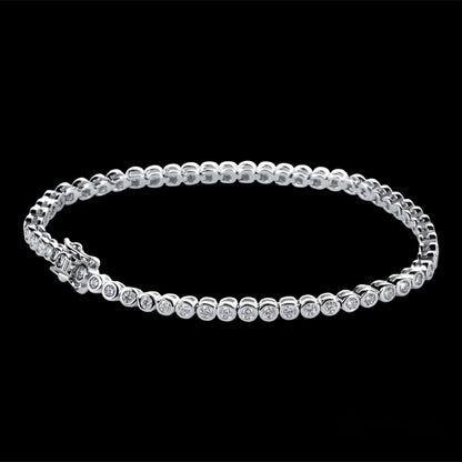 Bracelet Tennis Diamant Moissanite Rond 2mm