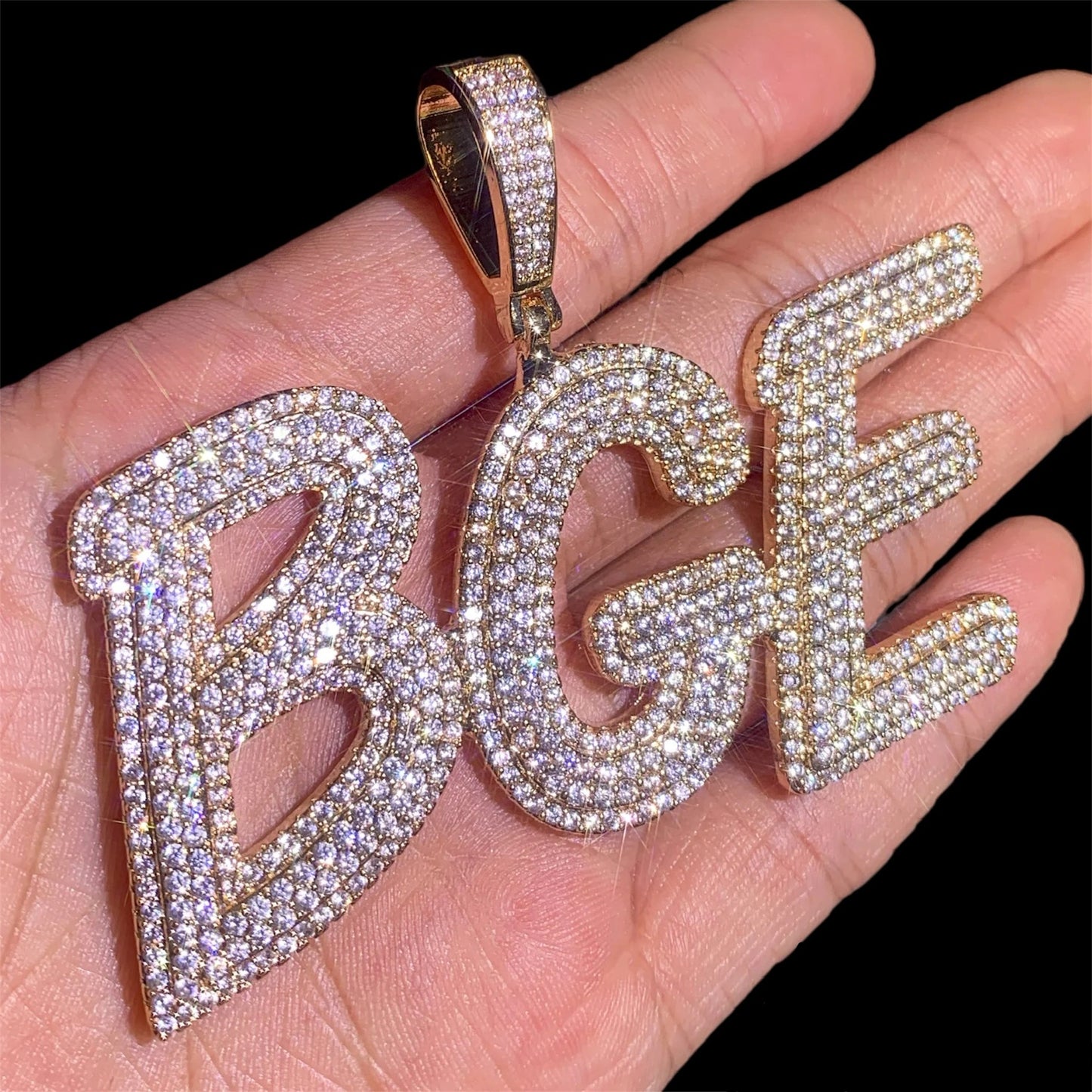 Pendentif de nom personnalisé à 2 couches