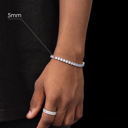 Bracelet Tennis Diamant Moissanite Argent 5mm