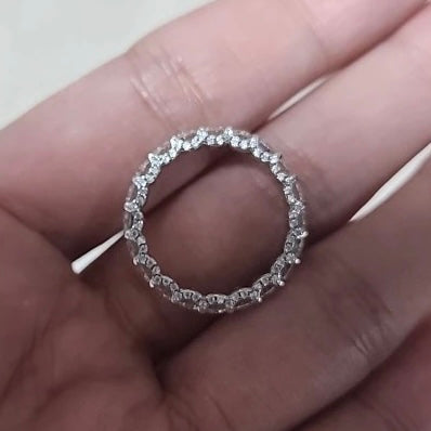 3mm Silver Moissanite Diamond Ring