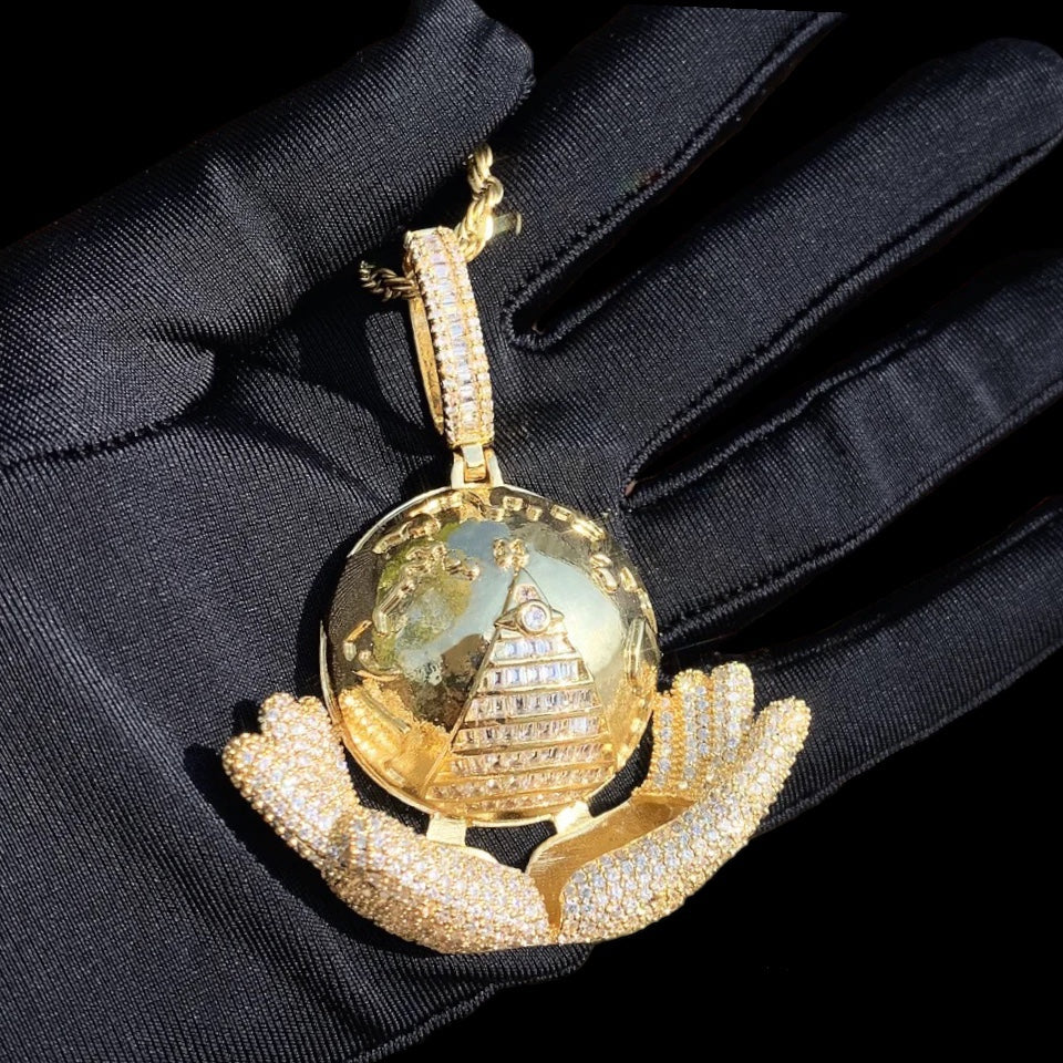 Globe in hands Pendant