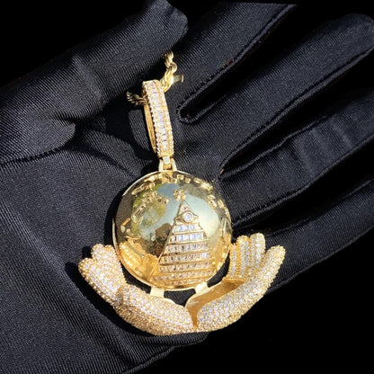 Globe in hands Pendant