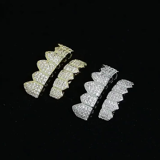6/6 Gold plated ICED OUT Royal Grillz Set