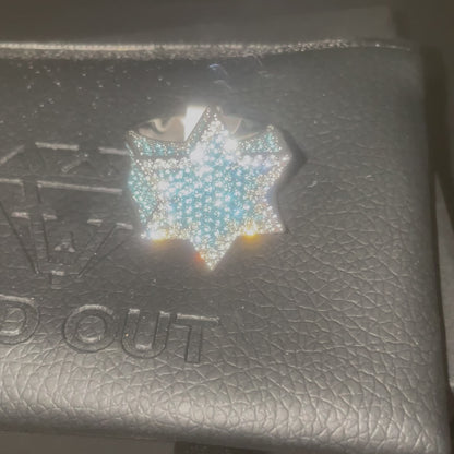 Bague étoile bleue glacée