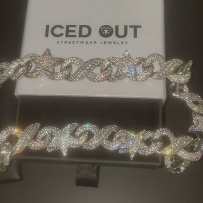 Diamanten Star Cuban Ketting