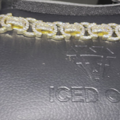 Chaîne King plaquée or entièrement glacée de 13 mm