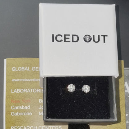 Boucles d'oreilles diamant Moissanite en argent