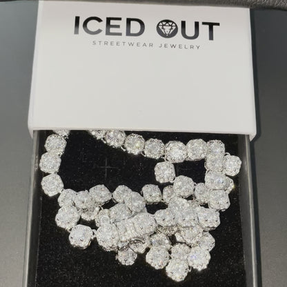 10mm Ultra Iced Out Clustered Tennis Chain