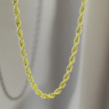 Chaîne de corde Dookie plaquée or 10 mm