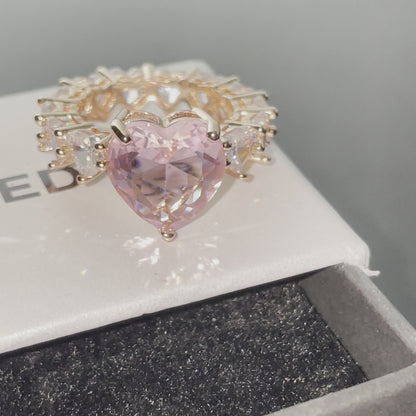 Bague Coeur Diamant Rose 2.75 CT