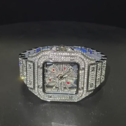 King Square Skeleton 50mm – Fully Iced Watch