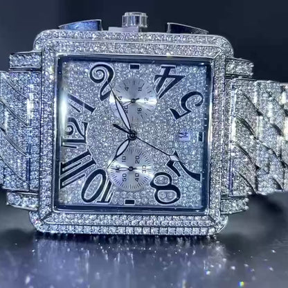 Royal Frost 45mm – Fully Iced Square Horloge