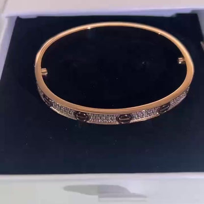 Rose Gold Plated Iced Bangle Armband