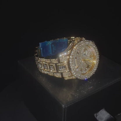 Prestige Day-Date 42mm – Fully Iced Gold-Plated Watch