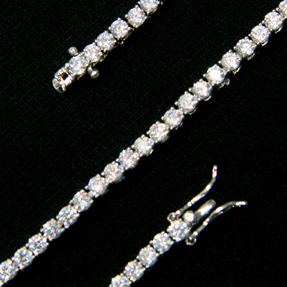 CHAINE DE TENNIS PLAQUE OR BLANC 3MM