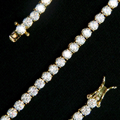 CHAINE DE TENNIS PLAQUE OR 4MM