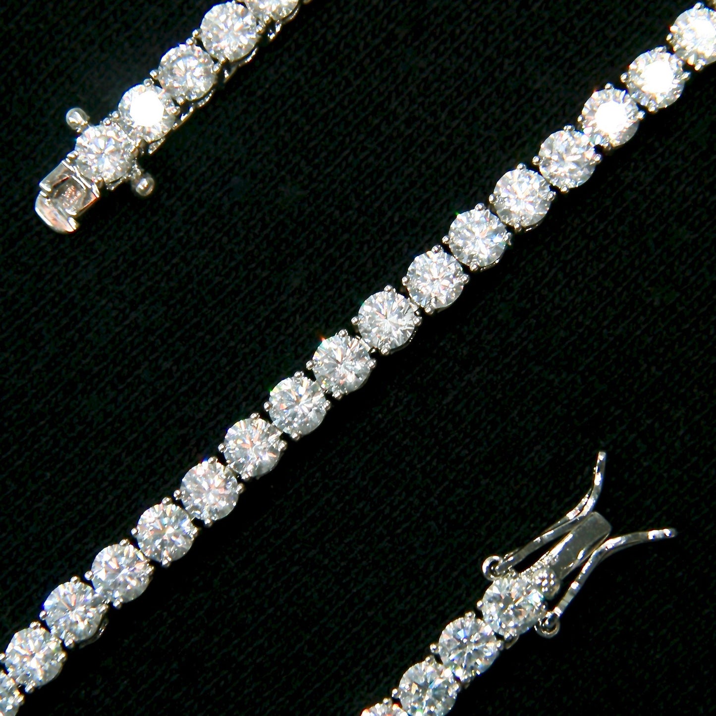 CHAINE DE TENNIS PLAQUE OR BLANC 4MM