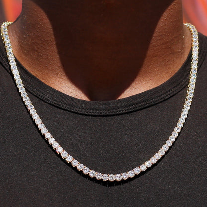 CHAINE DE TENNIS PLAQUE OR 5MM