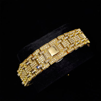 Royal Majestic 42mm Arabic – Fully Iced Gold-Plated Watch