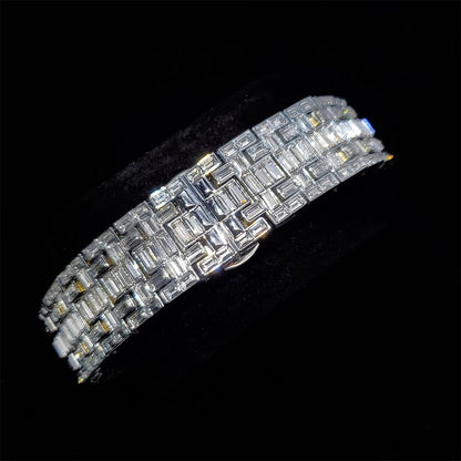 Montre Baguette Royale Automatique Entièrement Glacée