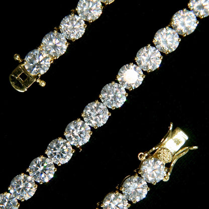 CHAINE DE TENNIS PLAQUE OR 6MM