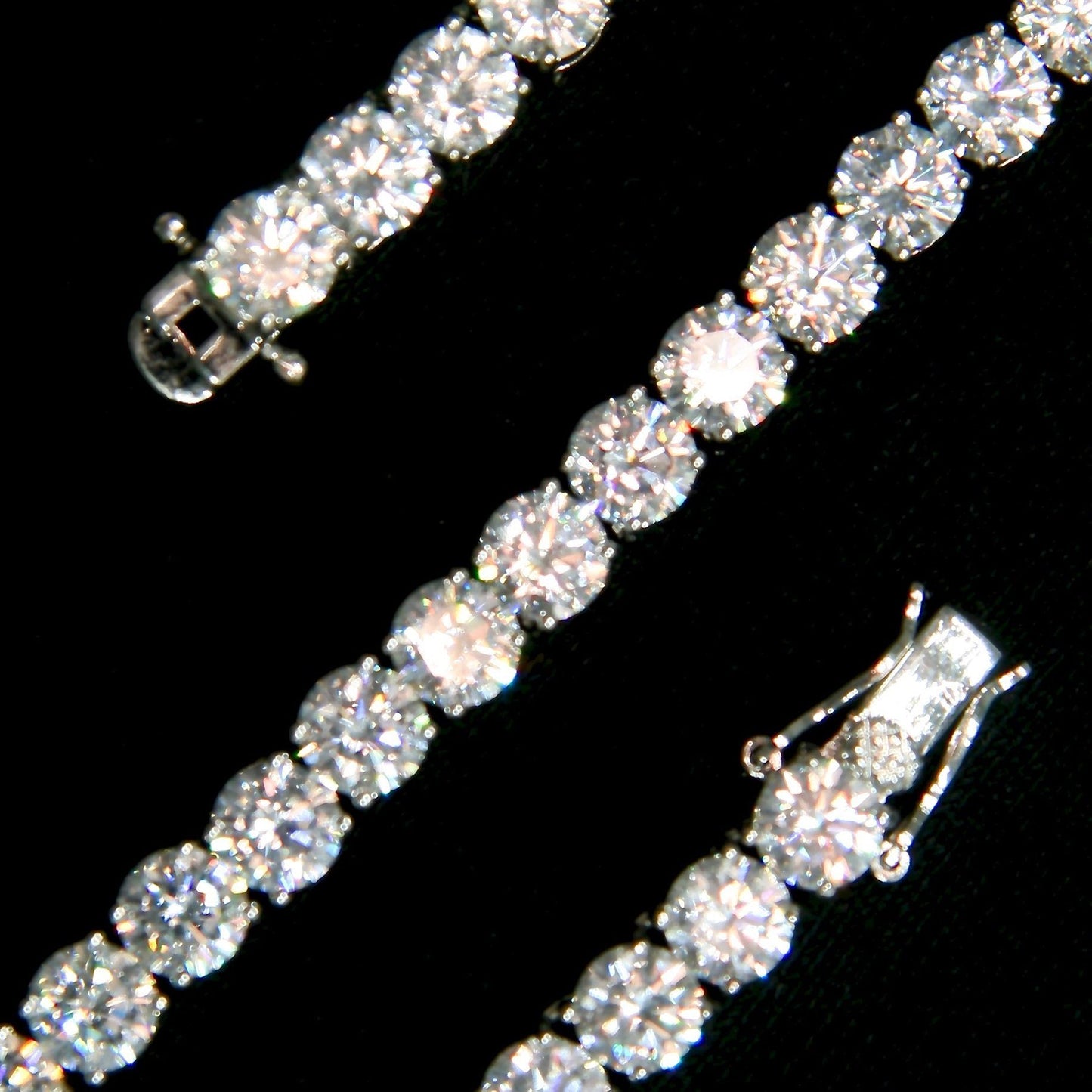 CHAINE DE TENNIS PLAQUE OR BLANC 6MM