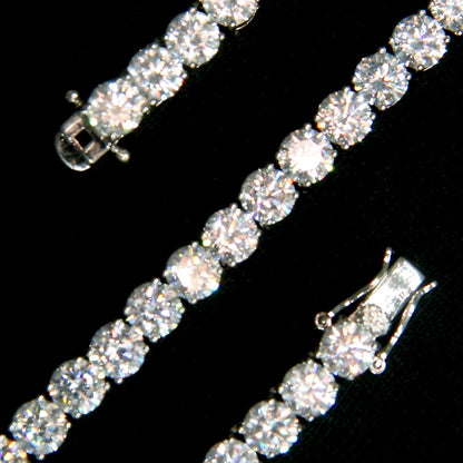 CHAINE DE TENNIS PLAQUE OR BLANC 6MM