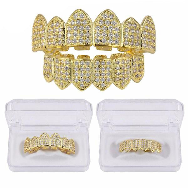 Gold plated Royal Diamanten Grillz Set