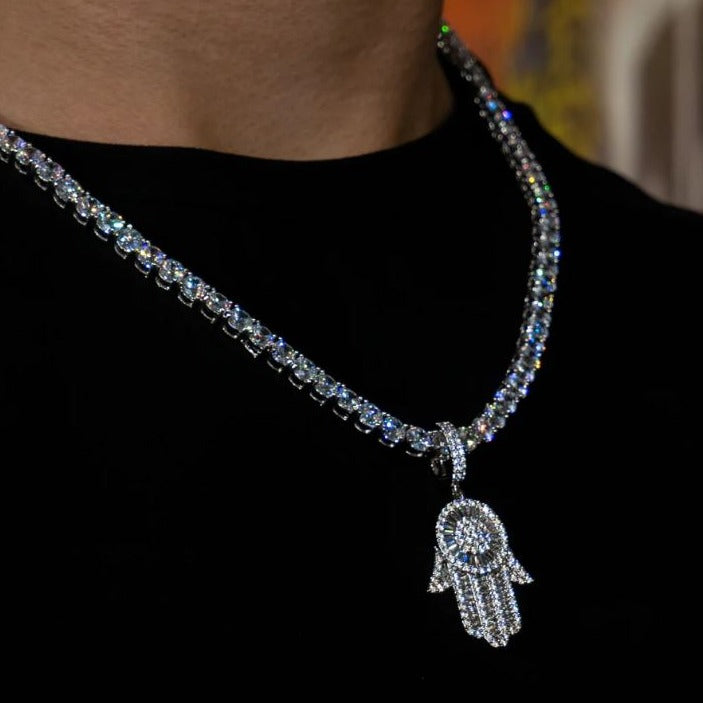 Baguette Diamanten Hamsa hand