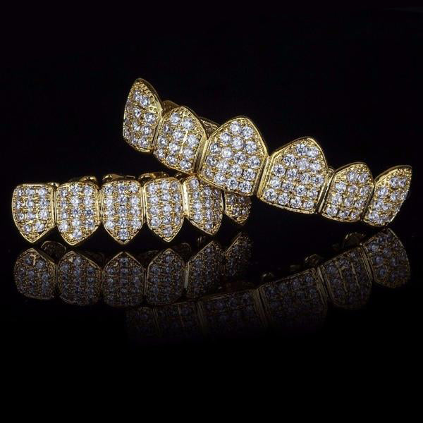 Gold plated Royal Diamanten Grillz Set