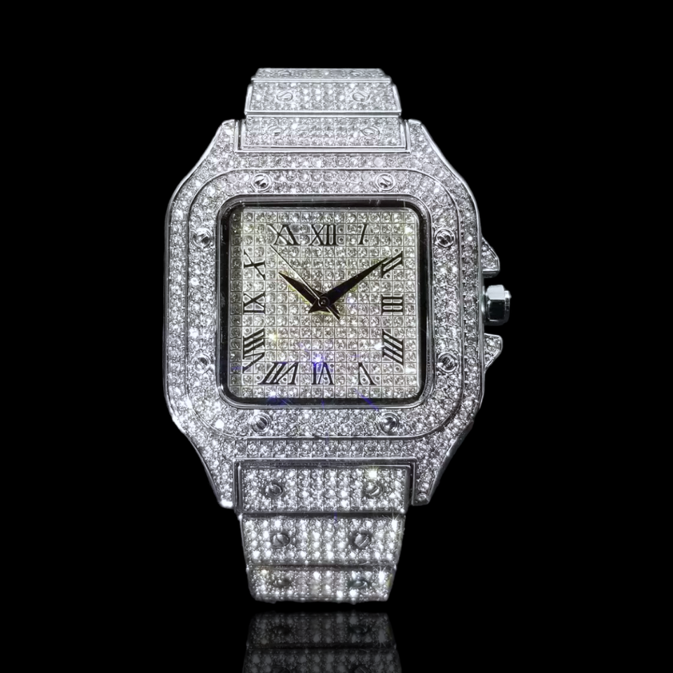 King Square 40mm – Fully Iced Horloge